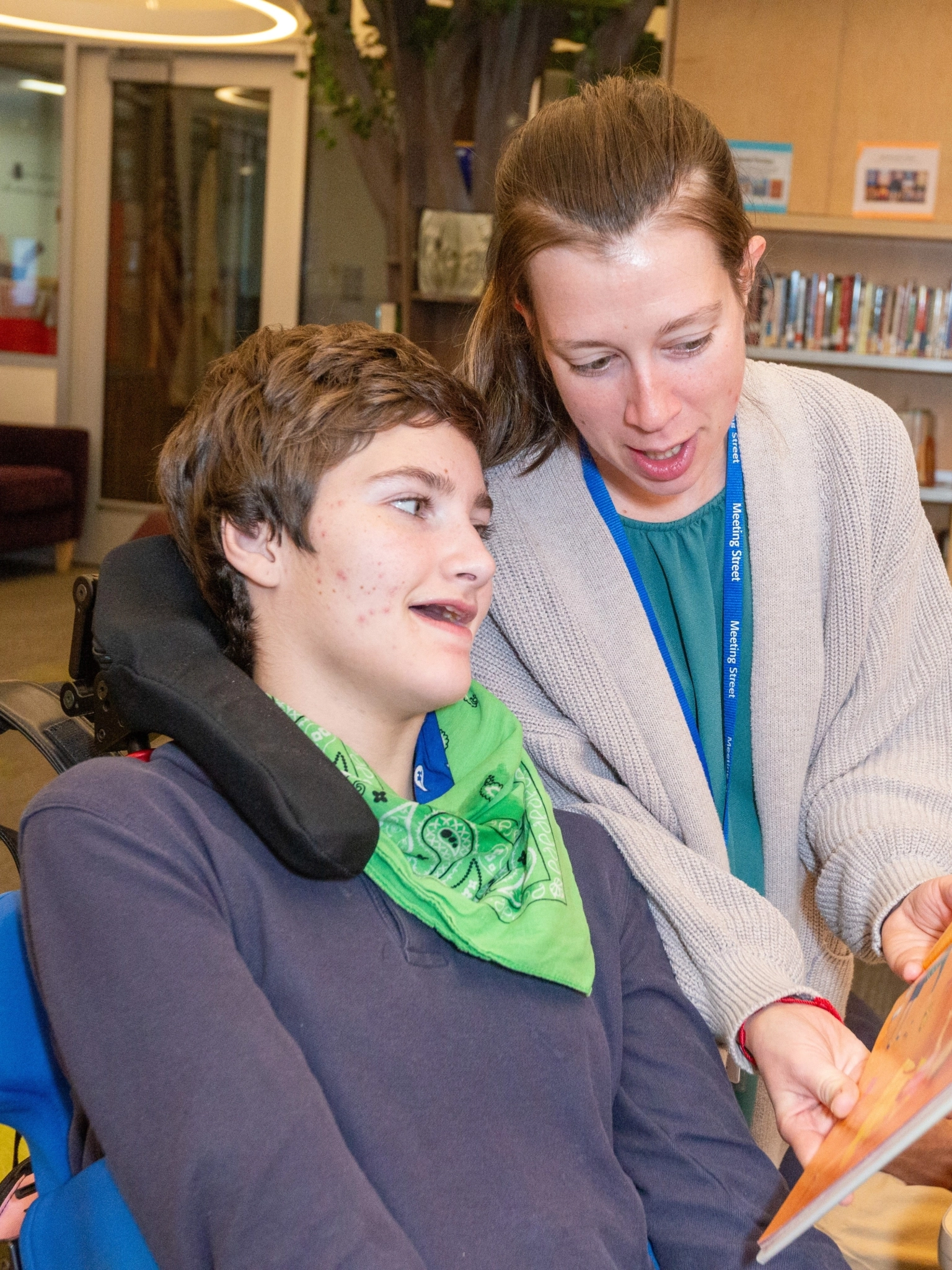 Student learning one on one in their home.