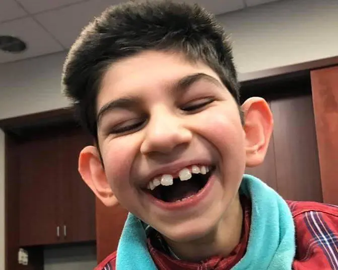 Exuberantly happy boy